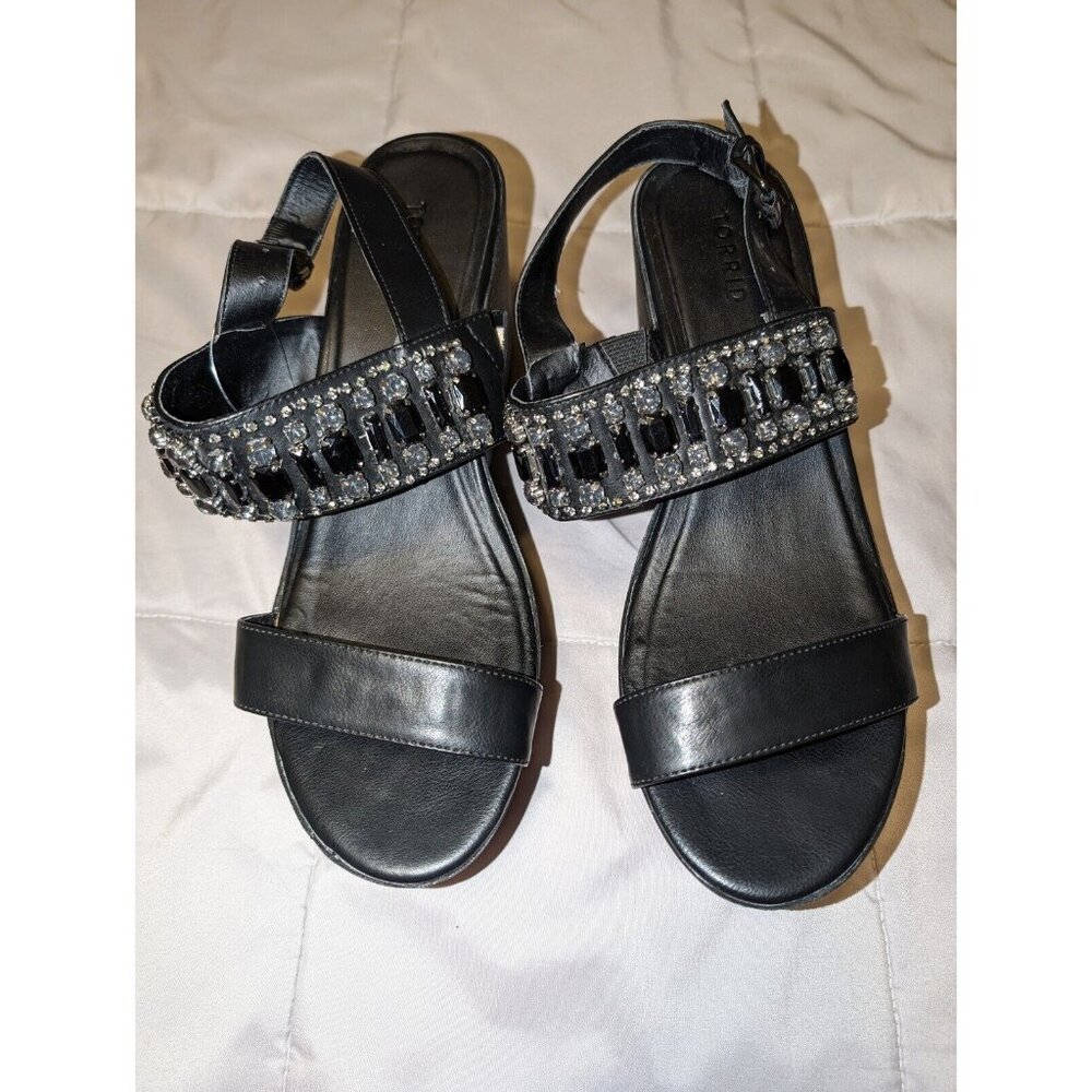 Torrid Gem Wedged Platform Sandals - New/Never Worn - Size 11W - Black